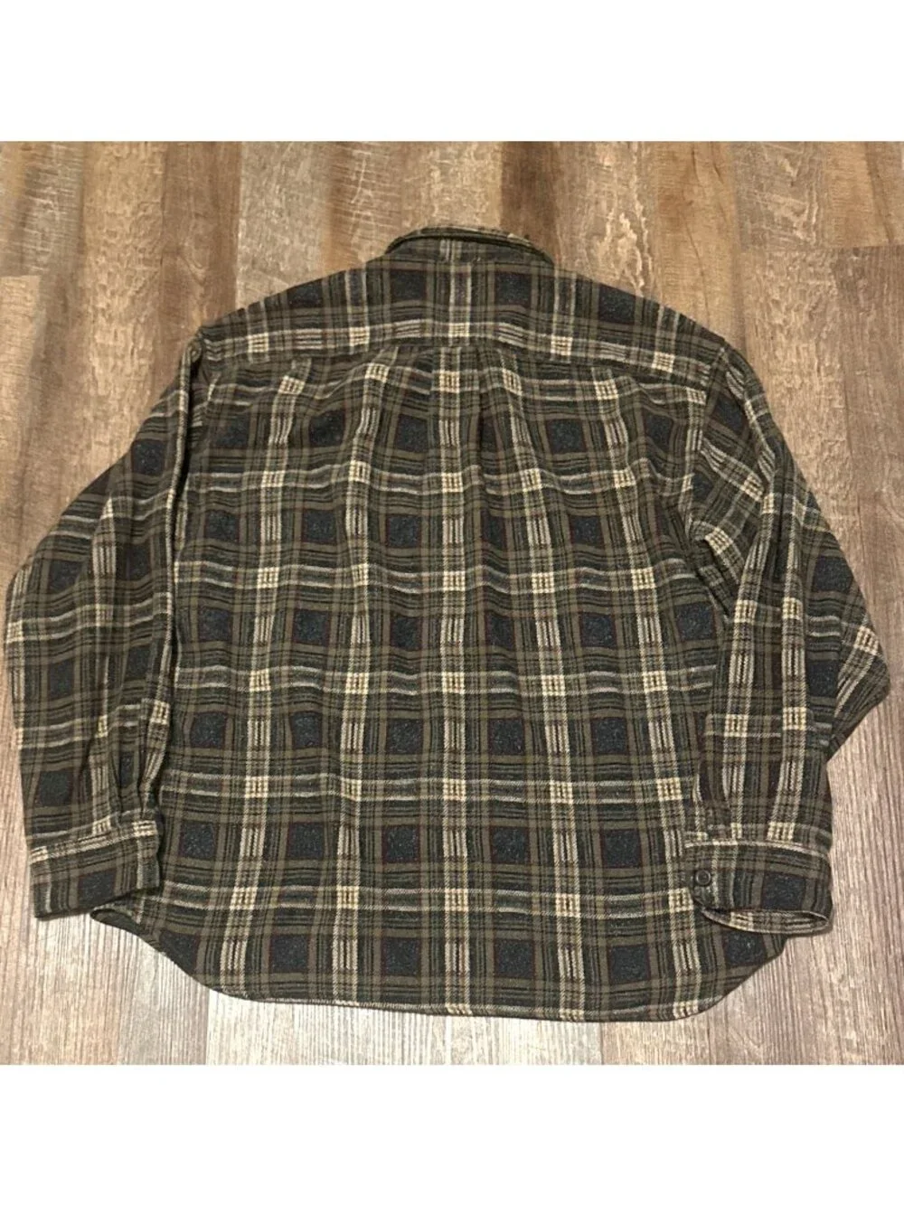 Banana Republic Mens L Cabinwear Plaid Heavyweight Wool Blend Barn Rustic Ranch